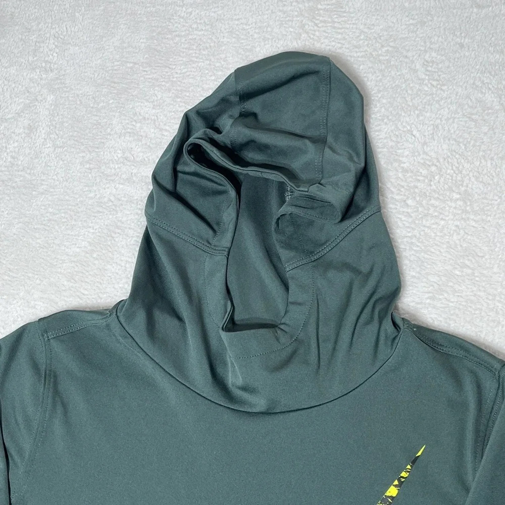 Nike Dri-Fit Womens Big Swoosh Pullover Hoodie Size‎ Large Green Lightweight Run